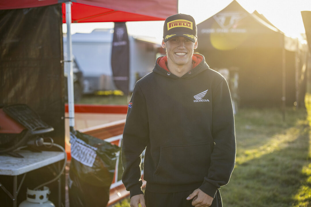 Jack Ellingham leads the 14-16 Years 250F class after two motos at the 2026 New Zealand Junior Motocross Championships held at the Brookhaven Motocross Training Facility in Leeston, Canterbury, New Zealand, April 10-12, 2026. Photo: MNZ/Derek Morrison
