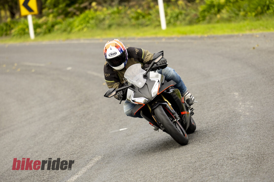 CFMoto 450SR review action road