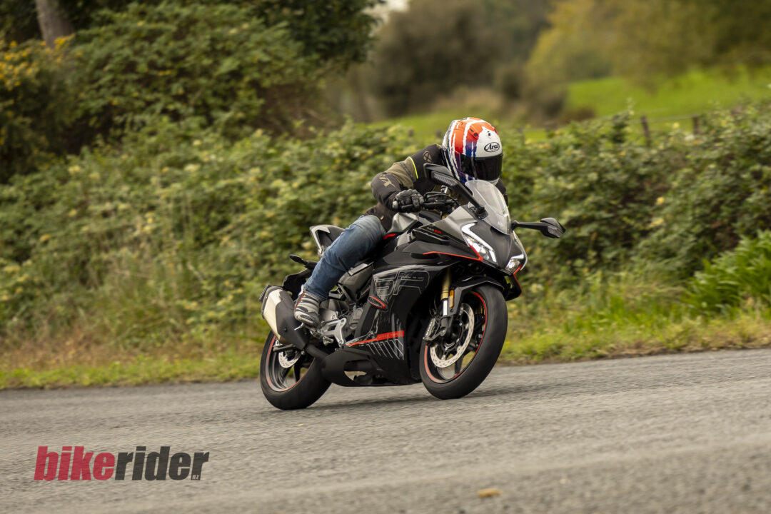 CFMoto 450SR review action road