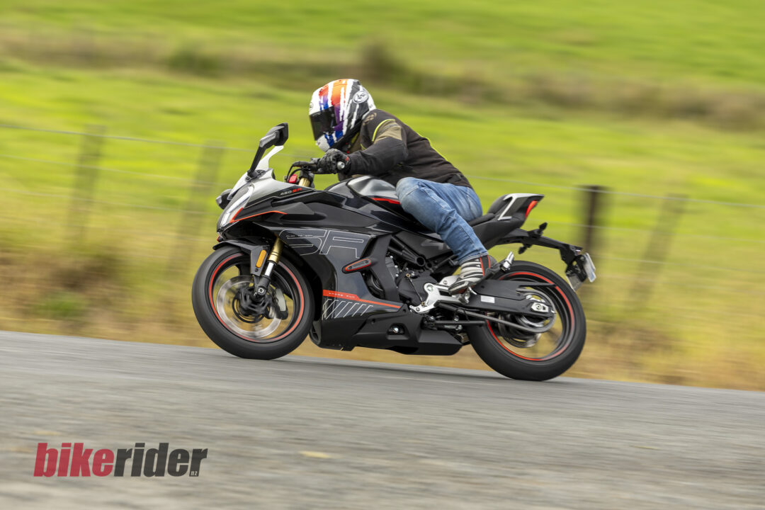 CFMoto 450SR review action road