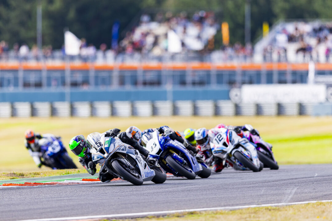 Rogan Chandler leads the Superbike field on his way to winning the championship at Motomania Round 4 of the 2026 New Zealand Super Bike Championships held at Taupo Motorsport Park, Taupo, Waikato, New Zealand, March 14-15, 2026. Photo: MNZ/Derek Morrison