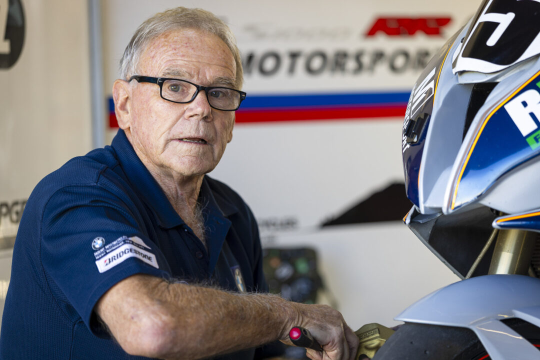 Rogan Chandler's mechanic the legendary Moggie at Motomania Round 4 of the 2026 New Zealand Super Bike Championships held at Taupo Motorsport Park, Taupo, Waikato, New Zealand, March 14-15, 2026. Photo: MNZ/Derek Morrison