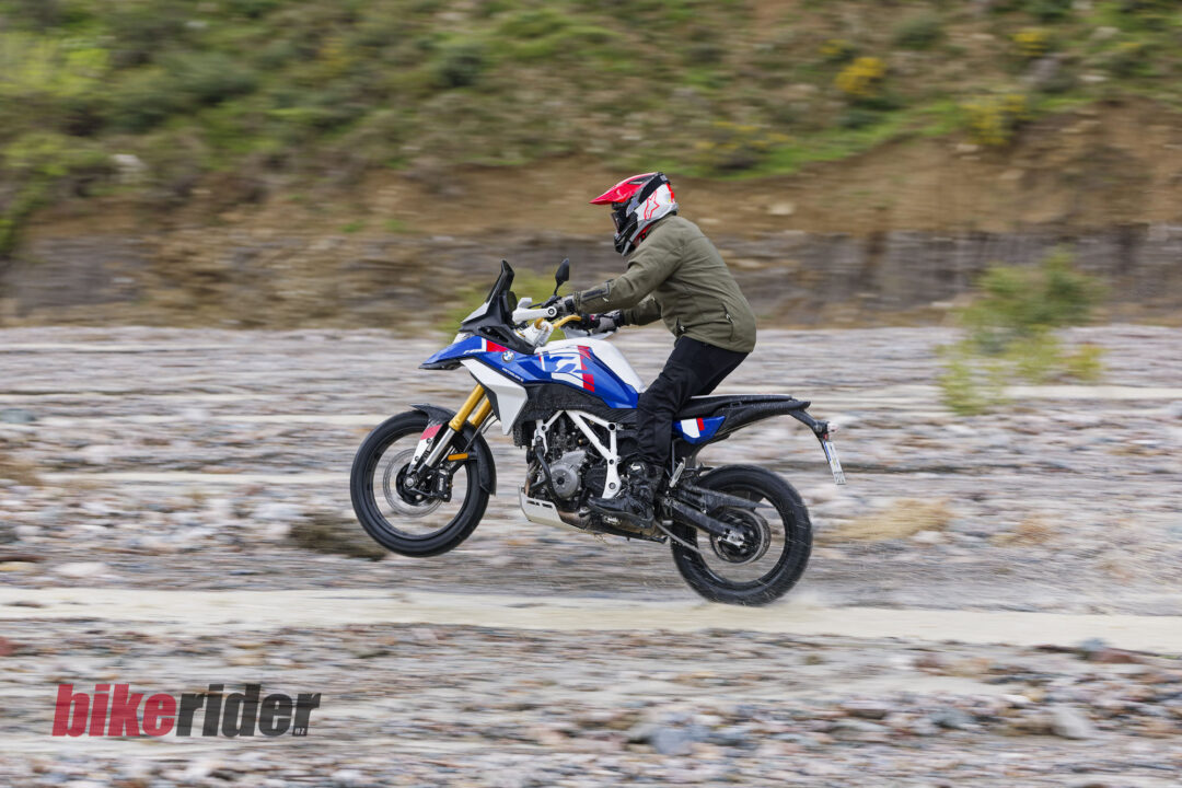 BMW F450GS review off-road riding wheelie