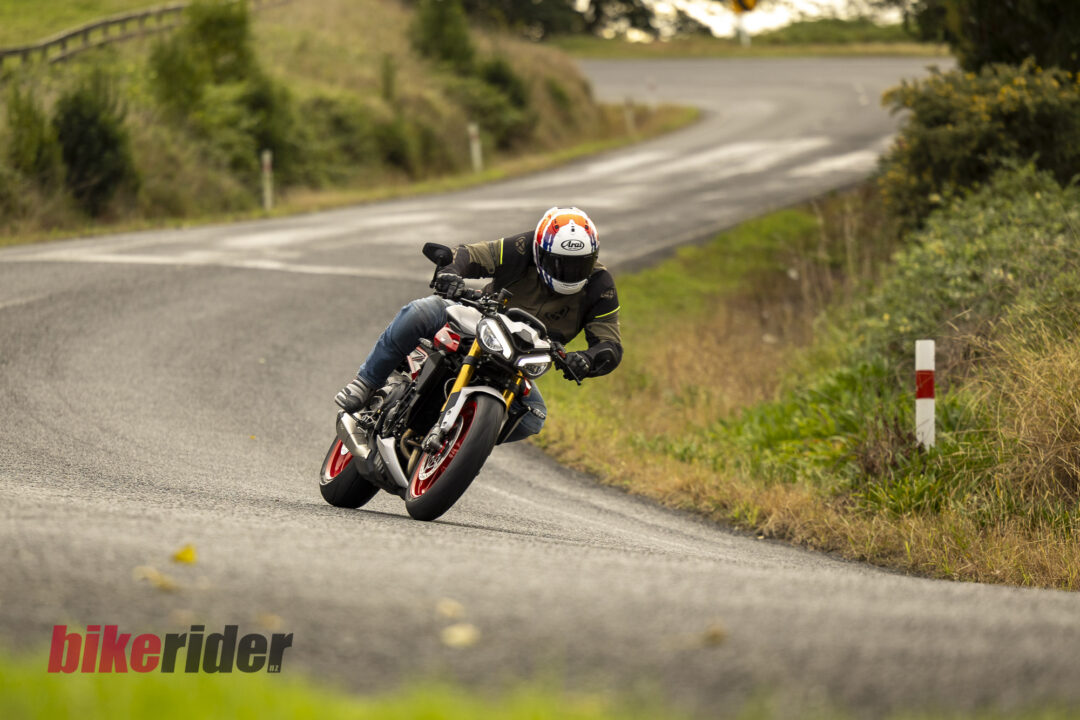 Triumph Street Triple RX review action road