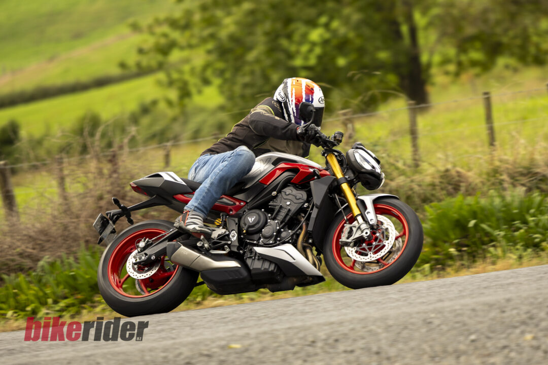 Triumph Street Triple RX review action road