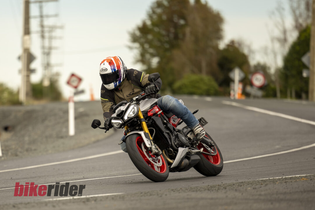 Triumph Street Triple RX review action road