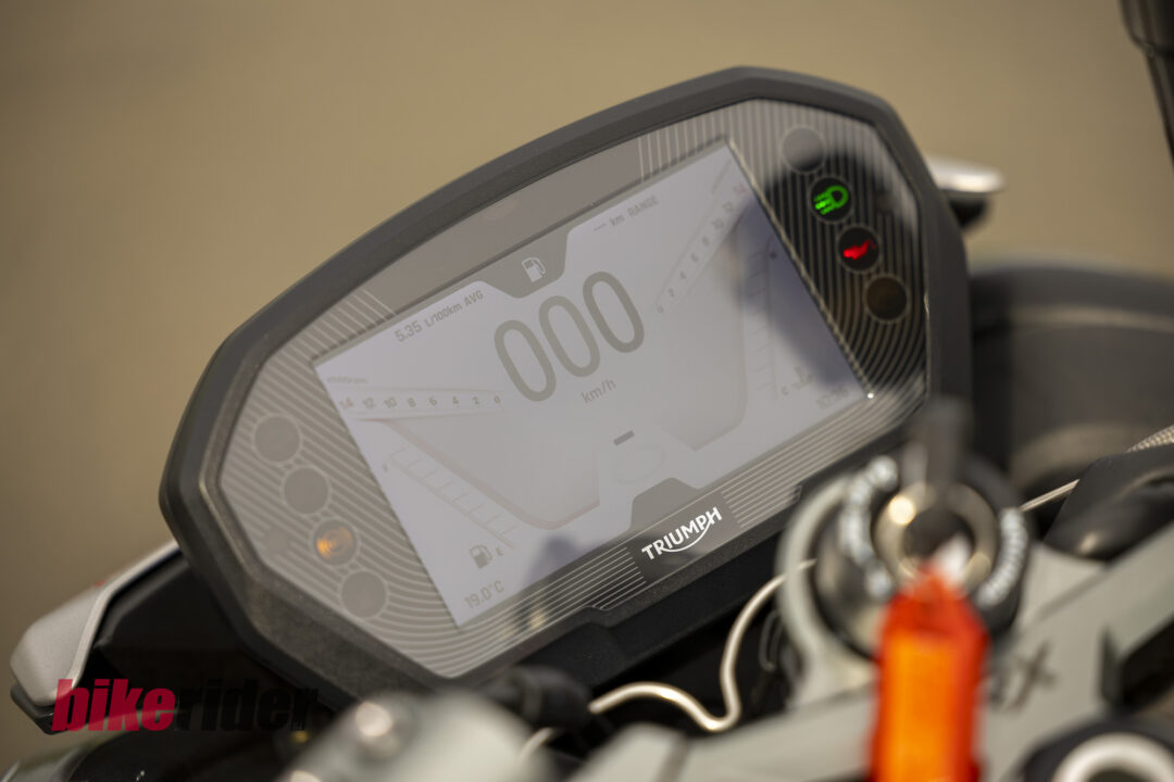 Triumph Street Triple RX review static dash