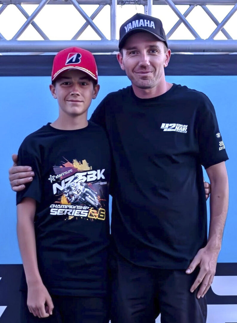 Ryder Chamberlain with his dad Oceania Blu Cru Cup
