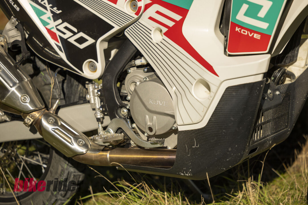 Kove 450 Rally review NZ static off road engine