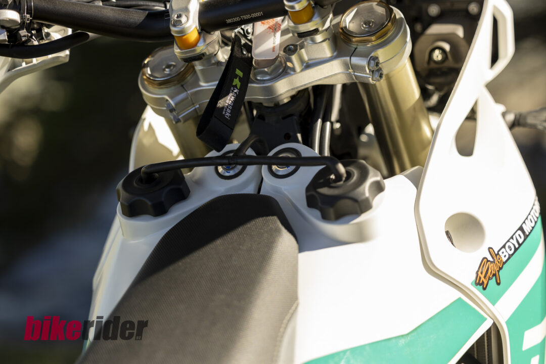 Kove 450 Rally review NZ static off road fuel tanks
