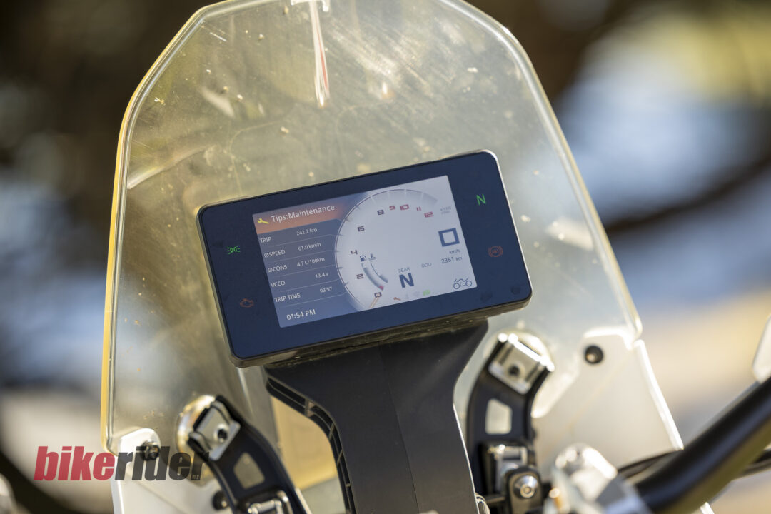 Kove 450 Rally review NZ static off road TFT dash