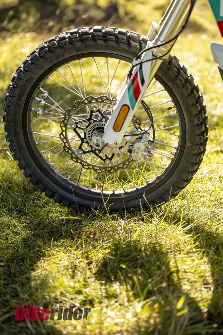 Kove 450 Rally review NZ static off road front wheel