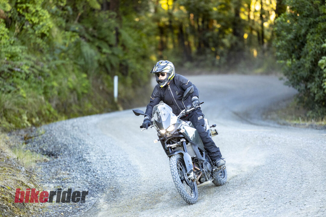 Kawasaki KLE500 review action gravel