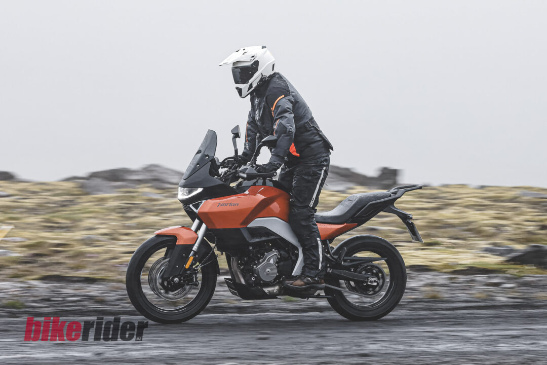 Leat MultiTour Jacket in the rain on Norton Atlas launch in Iceland