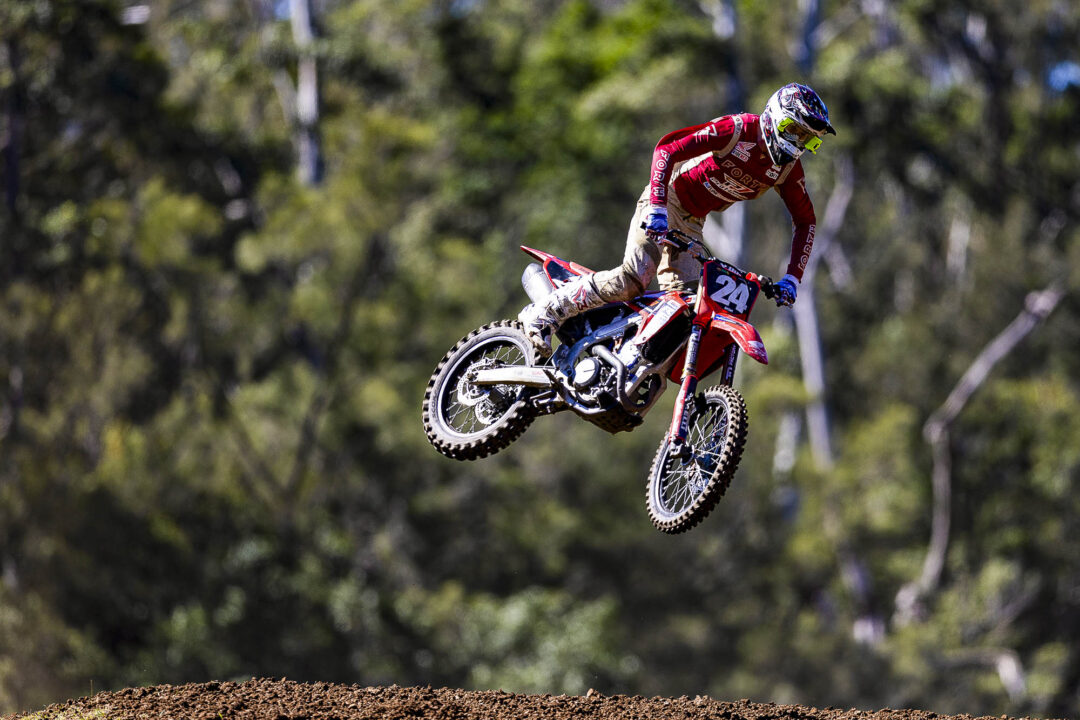 Seth Morrow, originally of Invercargill, now living in Queensland, goes 1-1 to win the MX3 overall at Round 7 of the 2026 Penrite ProMX Championship presented by AMX Superstores (ProMX) at the Green Park track in Conondale, Queensland, Australia. July 26, 2026. Photo: MNZ/Derek Morrison