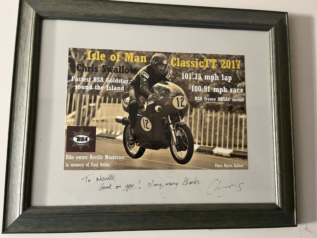 Neville Wooderson Book Chris Swallow picture racing at the Isle of Man TT