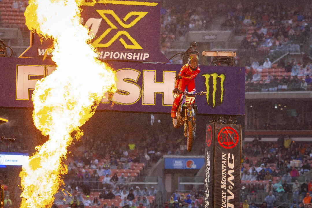 New Zealand’s Cole Davies, 18, wins the Eastern Divisional 250SMX Class Championship at the final East Coast stop of the 2026 Monster Energy AMA Supercross Championship at Round 15 of the Monster Energy SMX World Championship inside Lincoln Financial Field, Philadelphia. Davies is only the second Kiwi to ever win an AMA Supercross Championship, Ben Townley won the Eastern Divisional 250SMX Class Championship in 2007. Photo: SMX