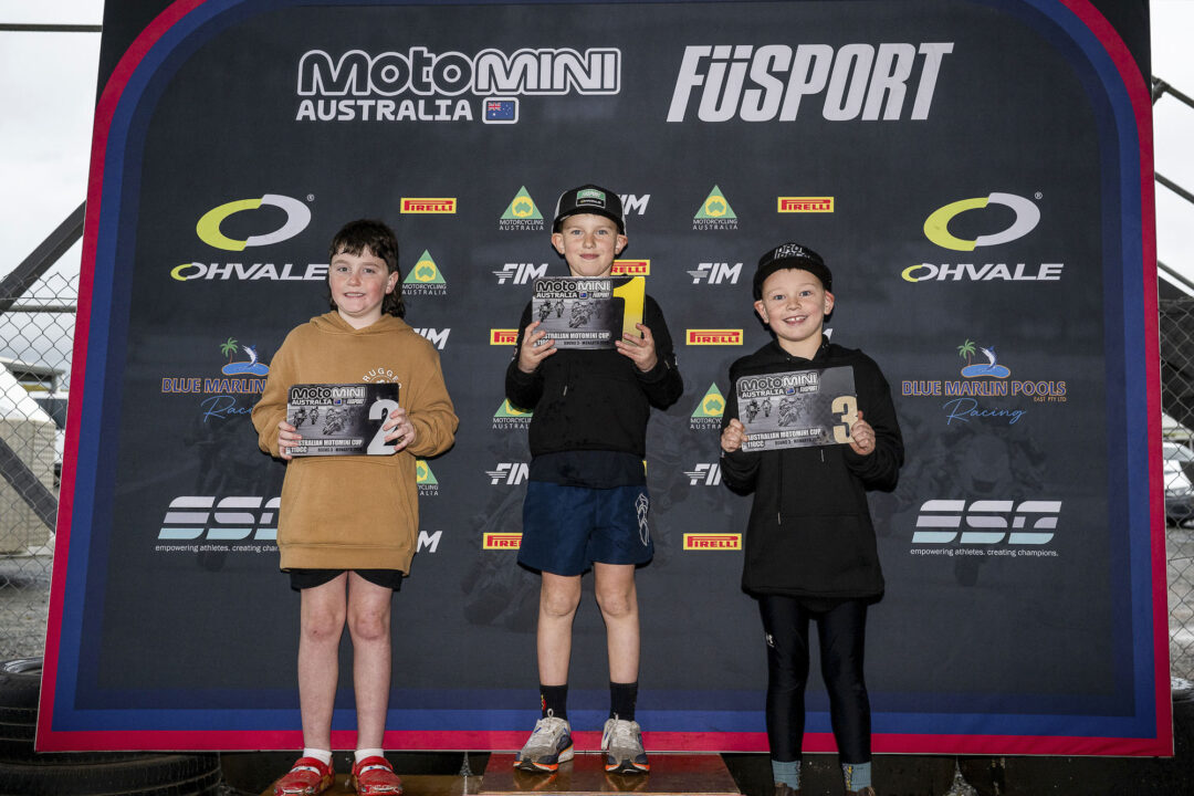 James Drought 2026-FuSport-FIM-MotoMini-Aus-Rnd3 podium