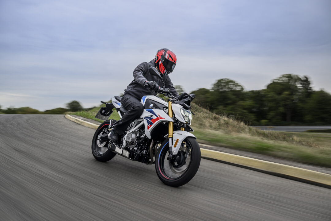 BMW F 450 R ridden through a bend