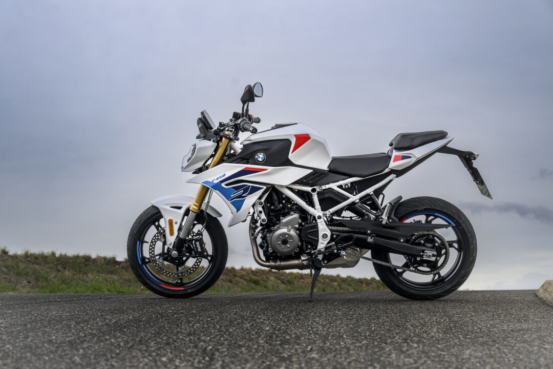 BMW F 450 R parked outdoors in side profile