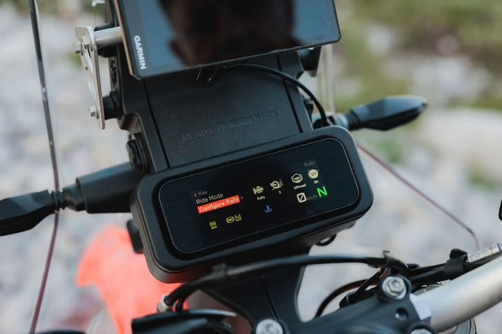 KTM 690 Rally cockpit and display