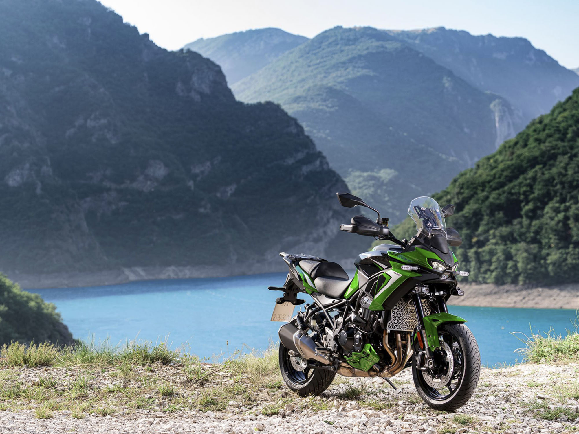 Kawasaki Versys 900 touring in the mountains