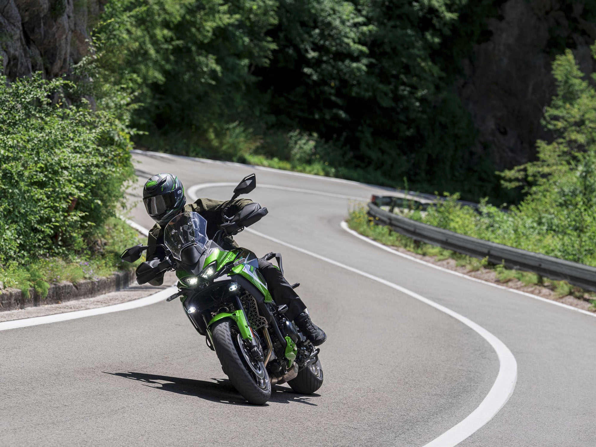 Kawasaki Versys 900 on a winding mountain road