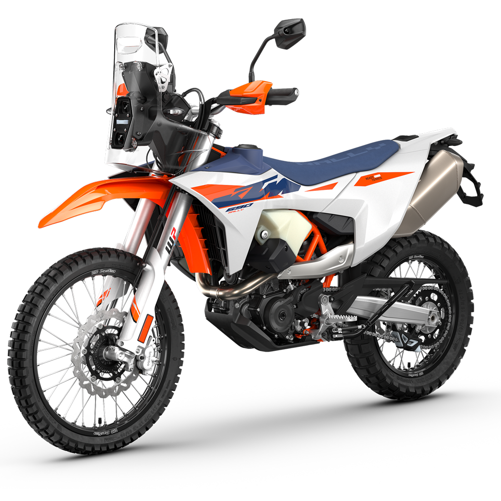KTM 690 Rally front three-quarter view