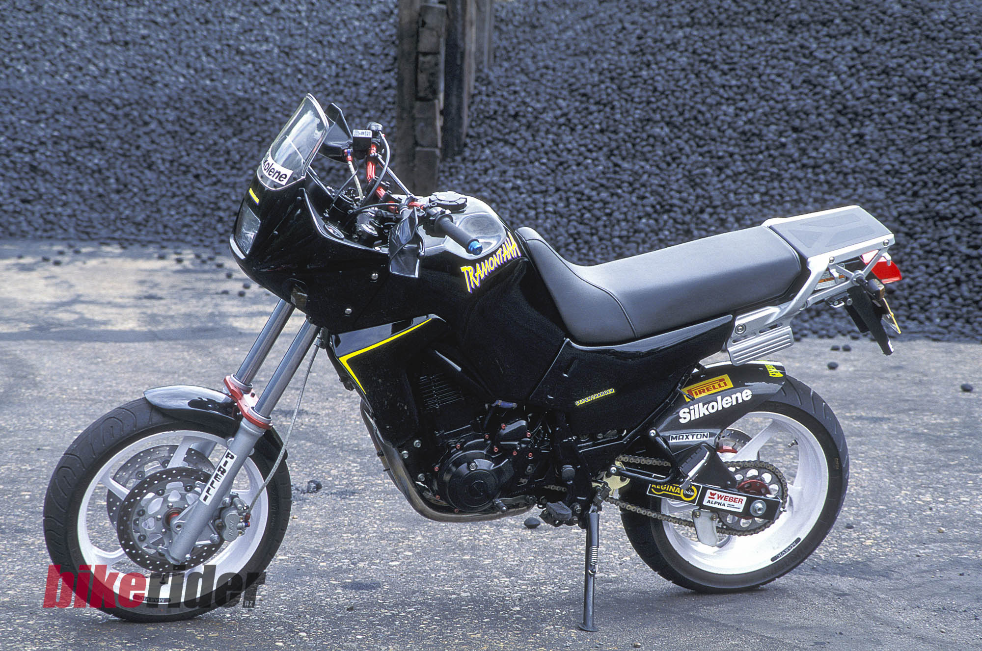 The RS Tramontana retained the Yamaha single’s compact proportions.